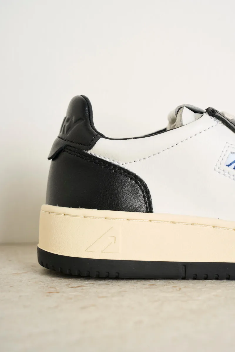 Medalist low bicolor leather white and black sneakers men