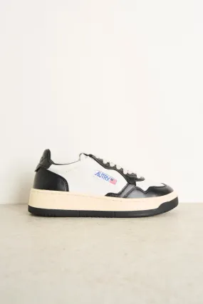 Medalist low bicolor leather white and black sneakers men