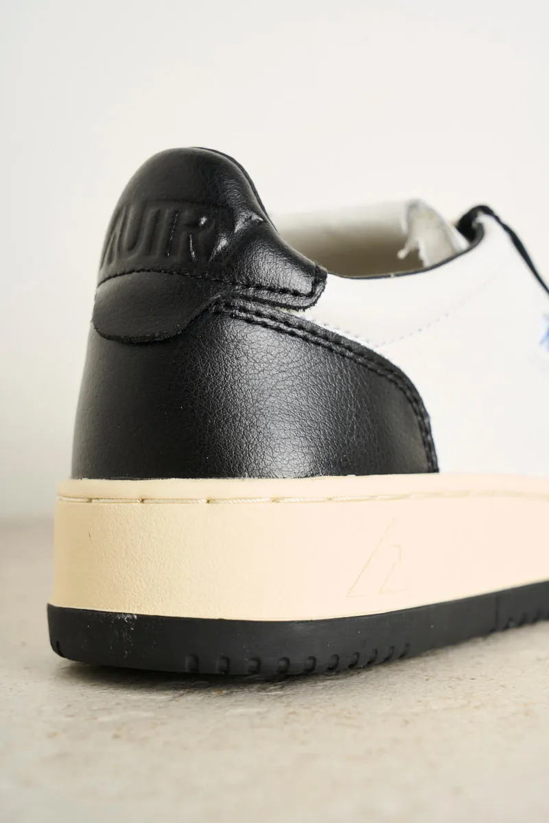 Medalist low bicolor leather white and black sneakers men