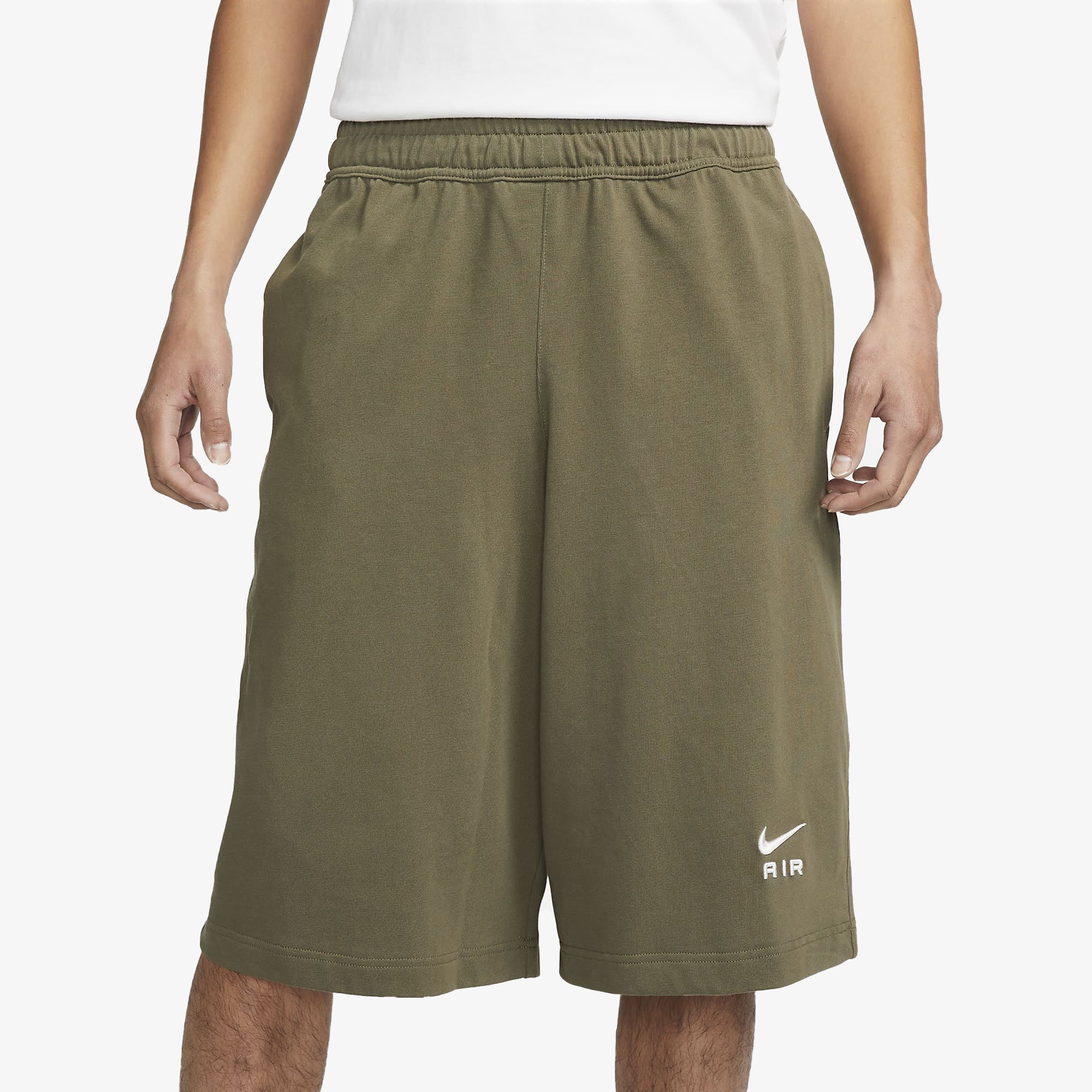 Medium Olive/Phantom Air Oversized Fleece Shorts - Must-Have for Athletes!