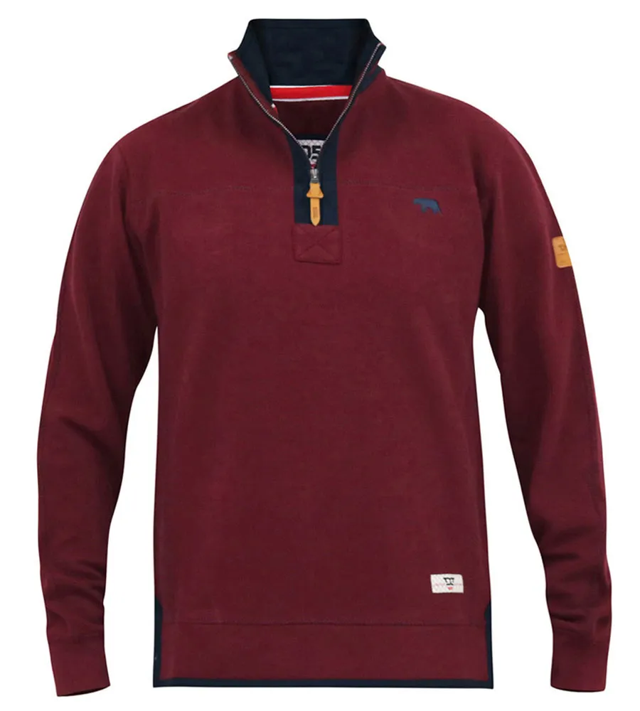 Men's Burgundy Fleece Sweatshirt with 1/4 Zip (HIRALDO)