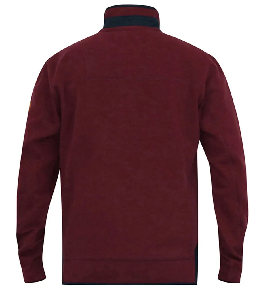 Men's Burgundy Fleece Sweatshirt with 1/4 Zip (HIRALDO)