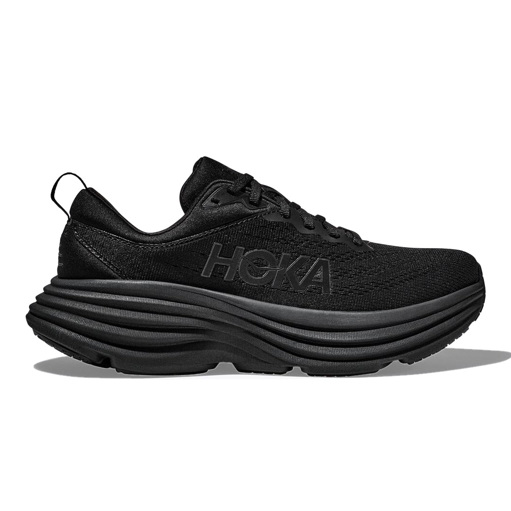 Men's Hoka Bondi 8 Running Shoes, Black/Black, Size 9 D Medium