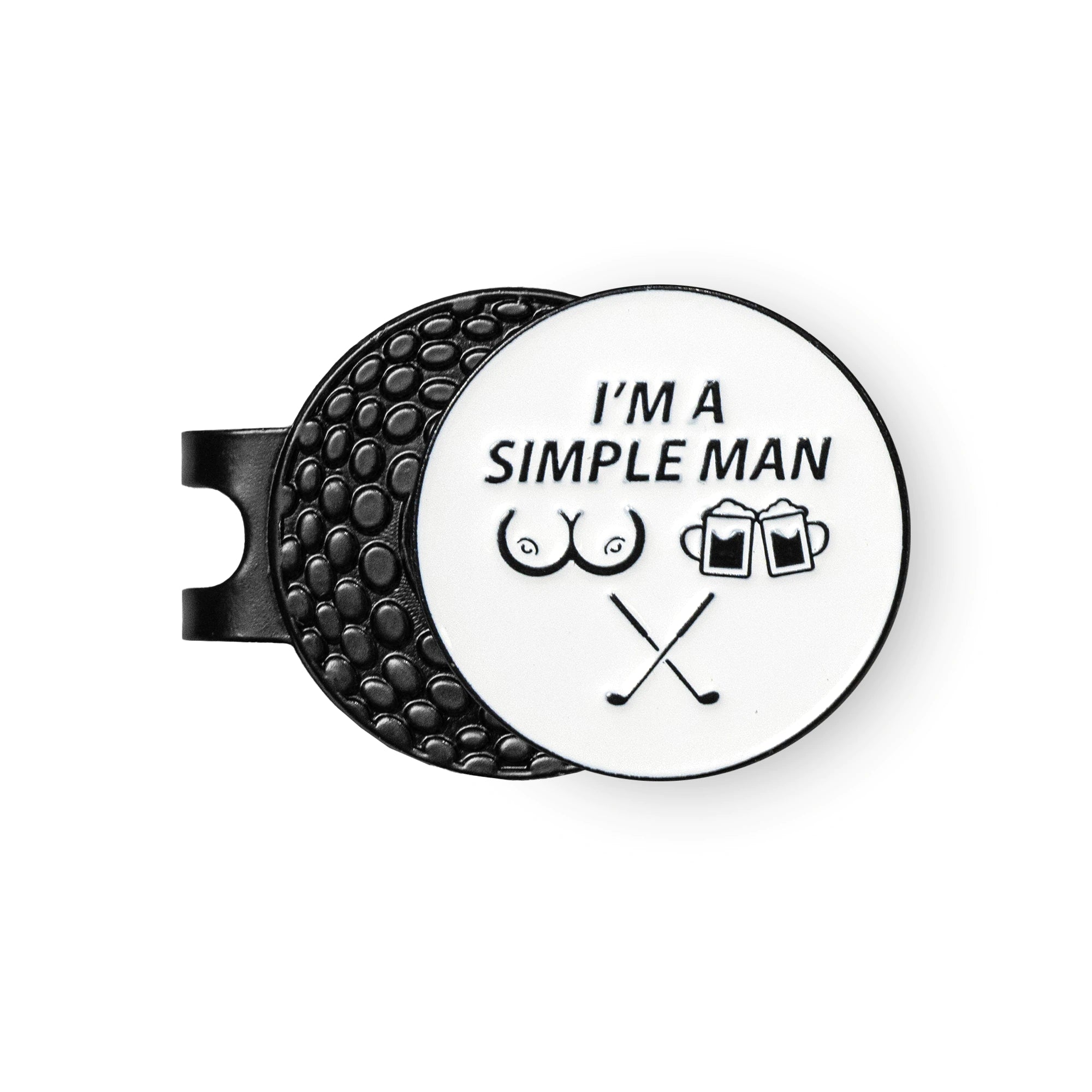 Metal Hat Clip Golf Ball Marker - Simple Man