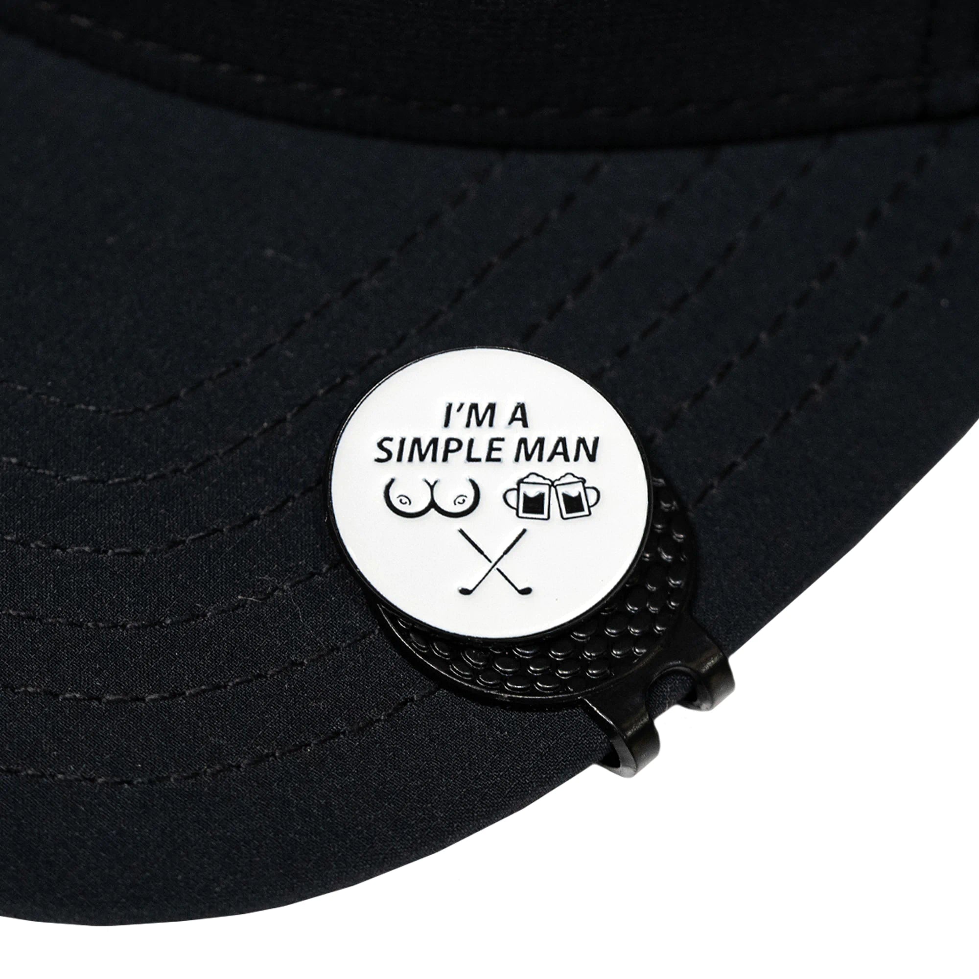 Metal Hat Clip Golf Ball Marker - Simple Man