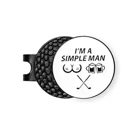 Metal Hat Clip Golf Ball Marker - Simple Man