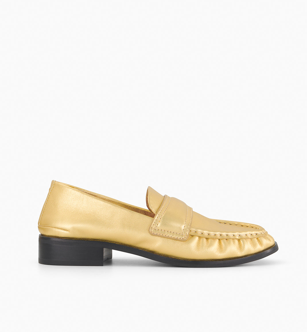 Miro Gold Leather Loafer