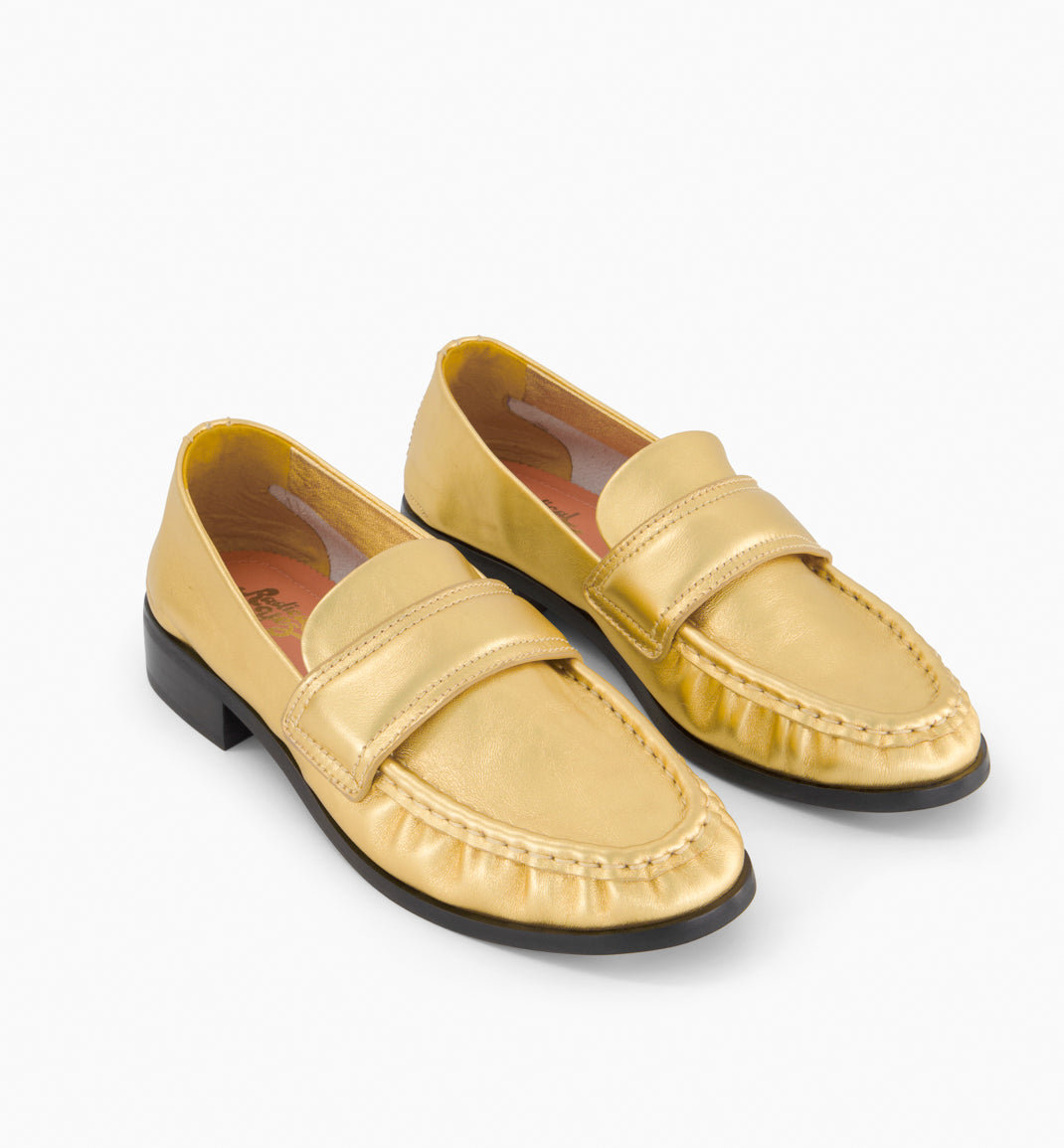 Miro Gold Leather Loafer