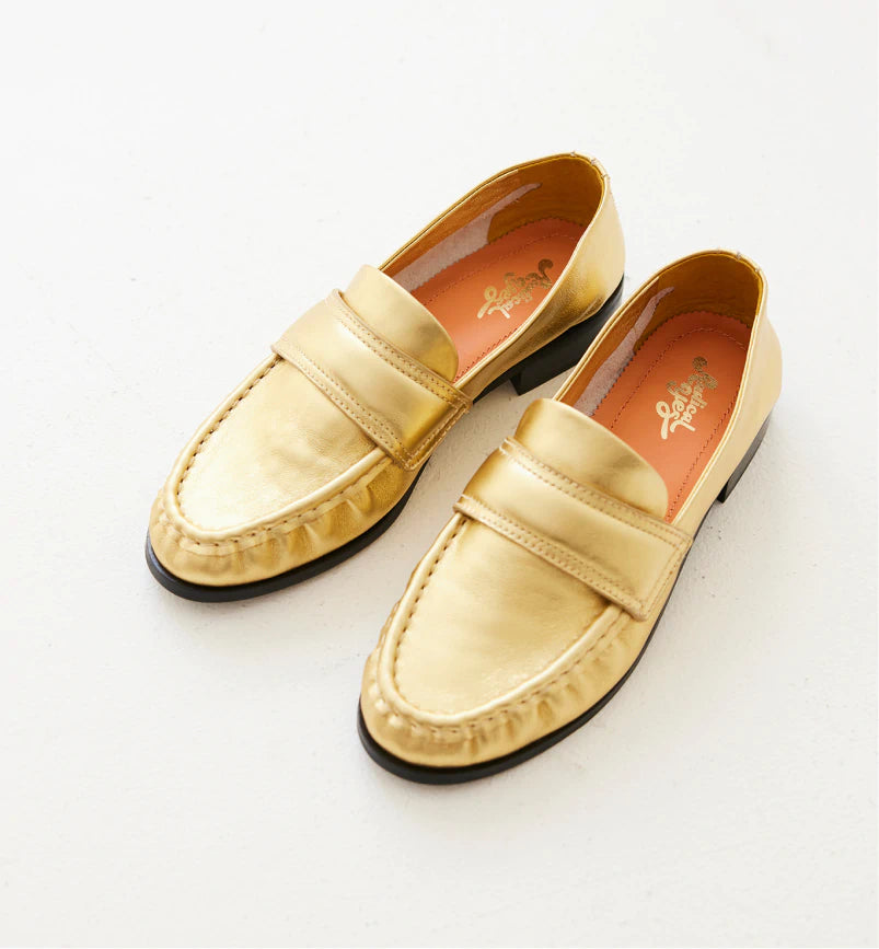 Miro Gold Leather Loafer