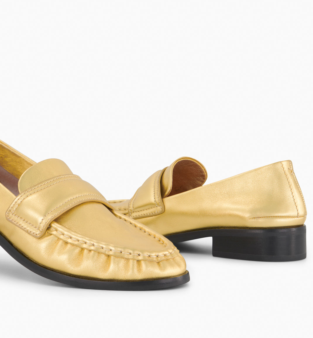 Miro Gold Leather Loafer