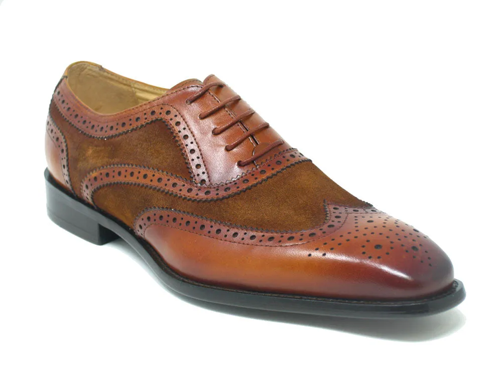 Mixed Media Burnished Wingtip Oxford