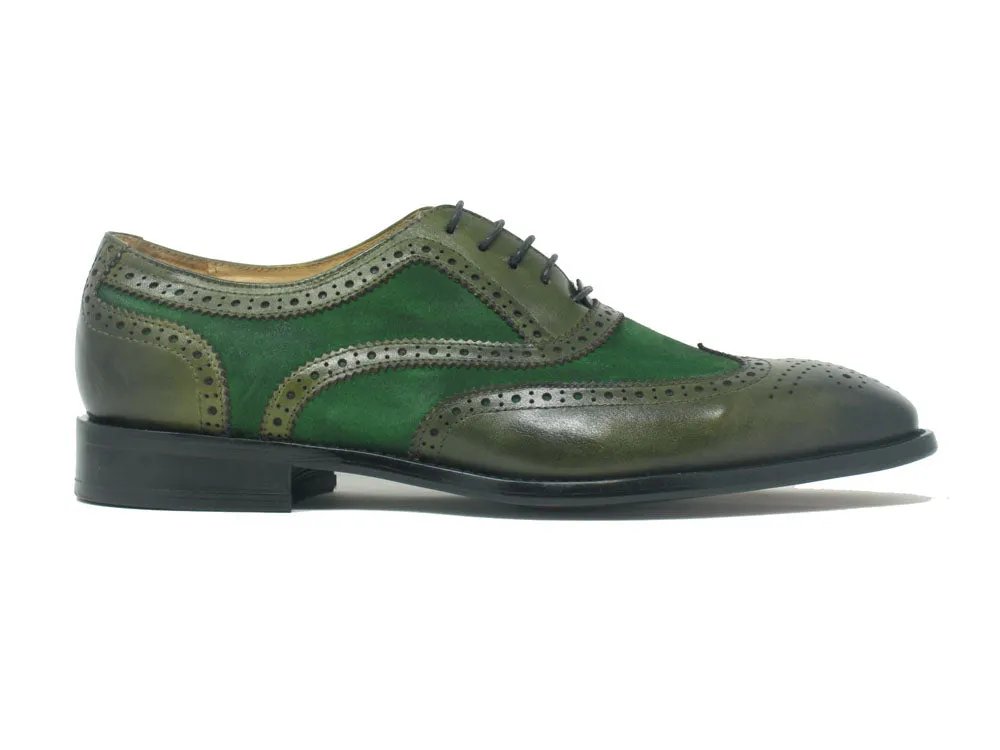 Mixed Media Burnished Wingtip Oxford