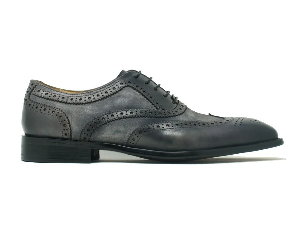 Mixed Media Burnished Wingtip Oxford