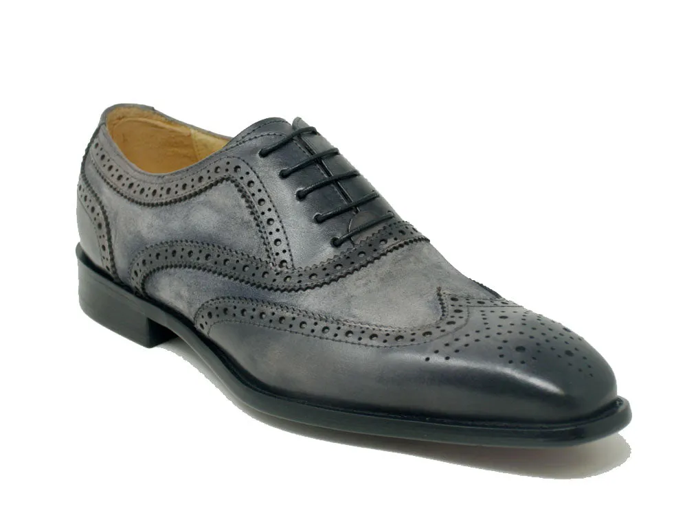 Mixed Media Burnished Wingtip Oxford