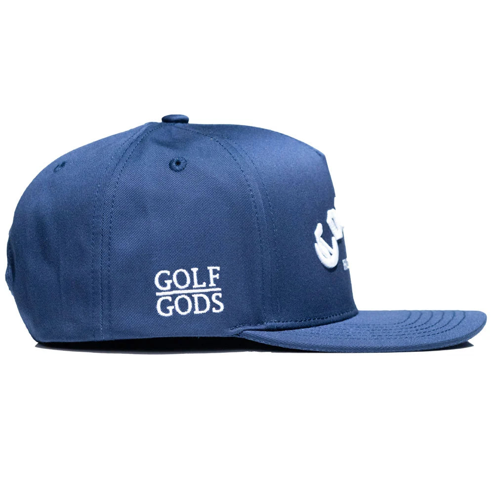 Navy Blue Flat Brim SnapBack Golf Hat - Cocaine & Hookers