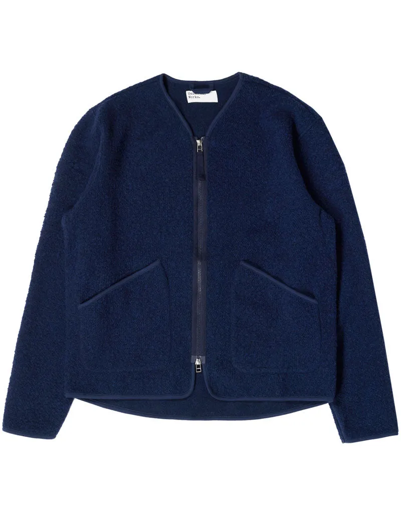 Navy Tibet Fleece Zip Liner Jacket from Universal Works