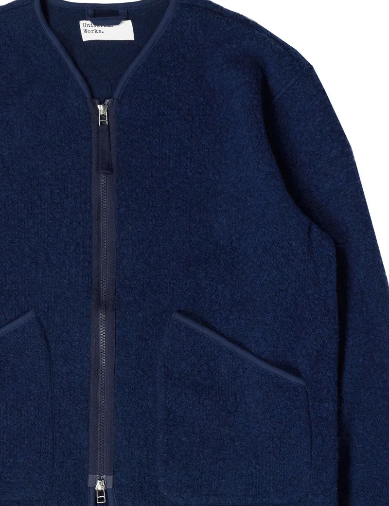 Navy Tibet Fleece Zip Liner Jacket from Universal Works