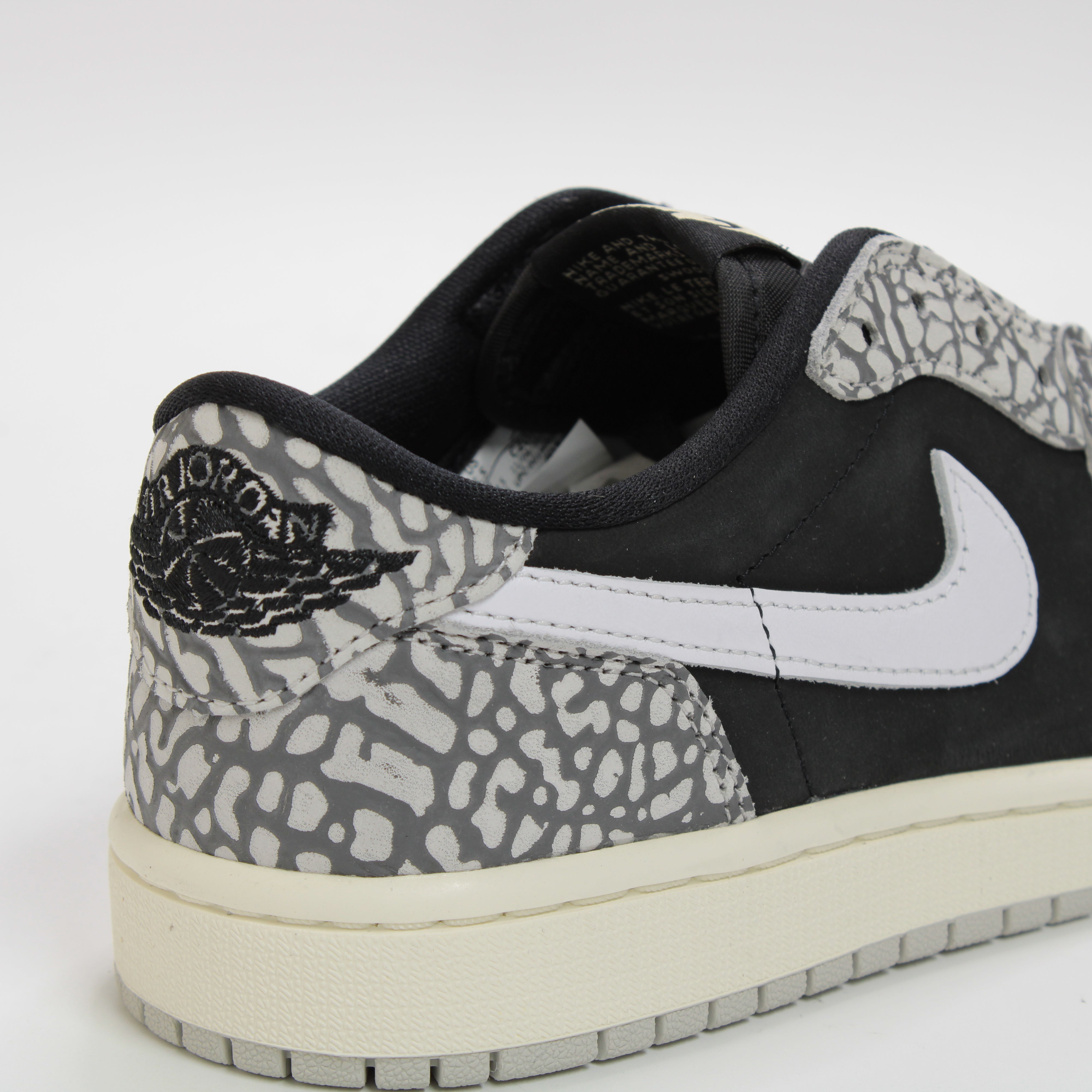 Nike Air Jordan 1 Low Trainers Black Muslin Tech Grey White