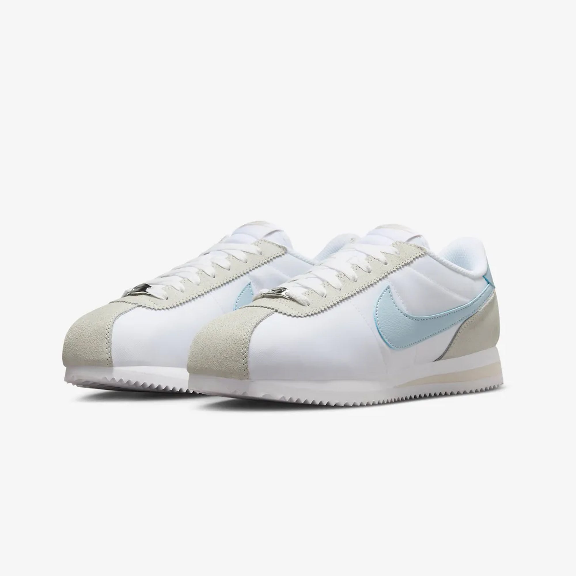 Nike Women's Cortez White/Light Armory Blue-Light Orewood Brown