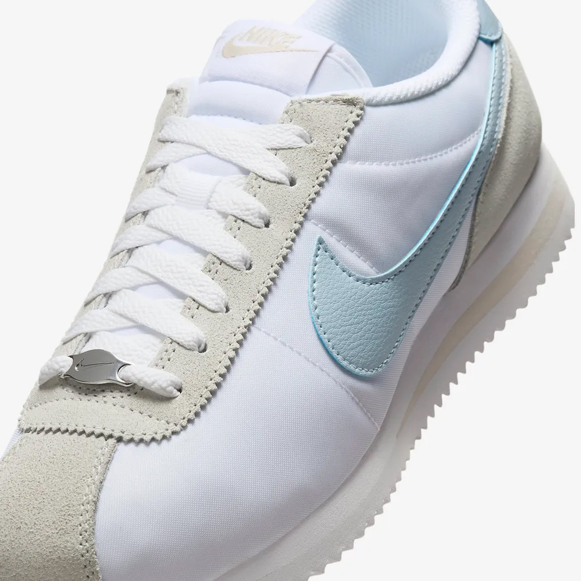 Nike Women's Cortez White/Light Armory Blue-Light Orewood Brown