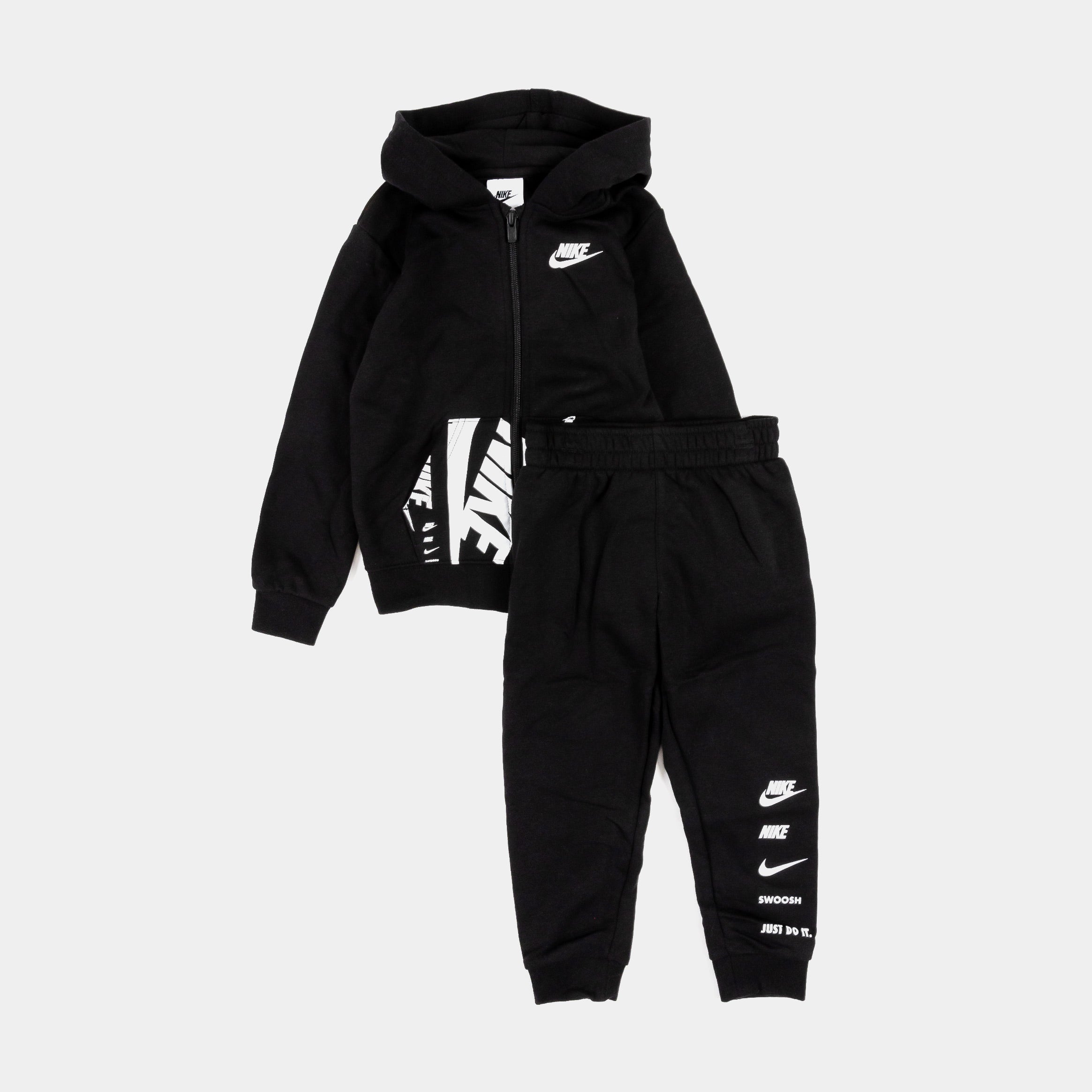 NSW Black/White Fleece Pullover and Jogger Set for Infants and Toddlers