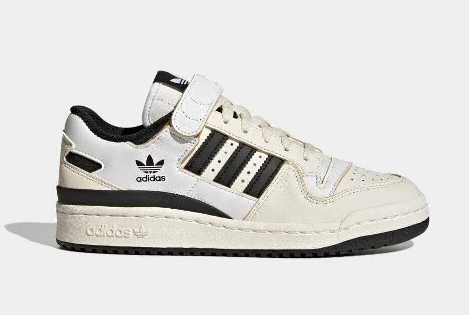 Off White Adidas Originals Forum Low Footwear Black White HR2007