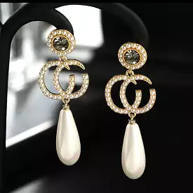 Pearl Earrings - Women's Letter Style: Get the Best Deals Now!