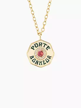 Pink Tourmaline Good Luck Necklace.