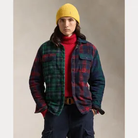 Plaid Patchwork Fleece Shirt Jacket