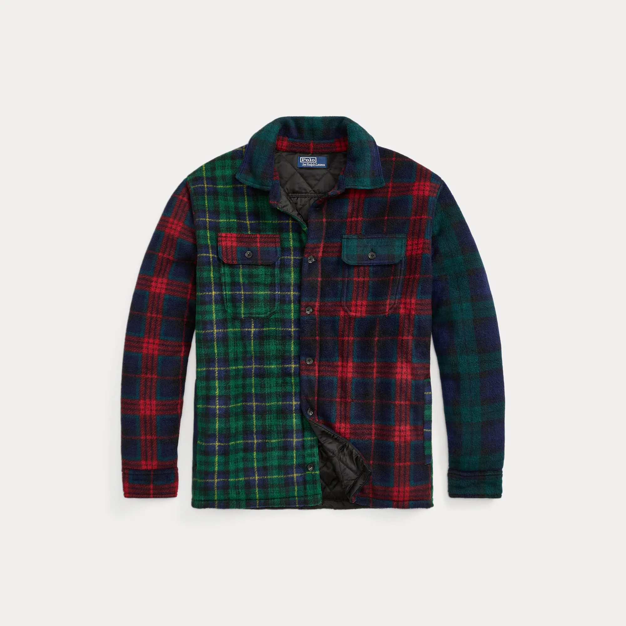 Plaid Patchwork Fleece Shirt Jacket