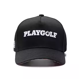 PlayGolf Black SnapBack Golf Hat