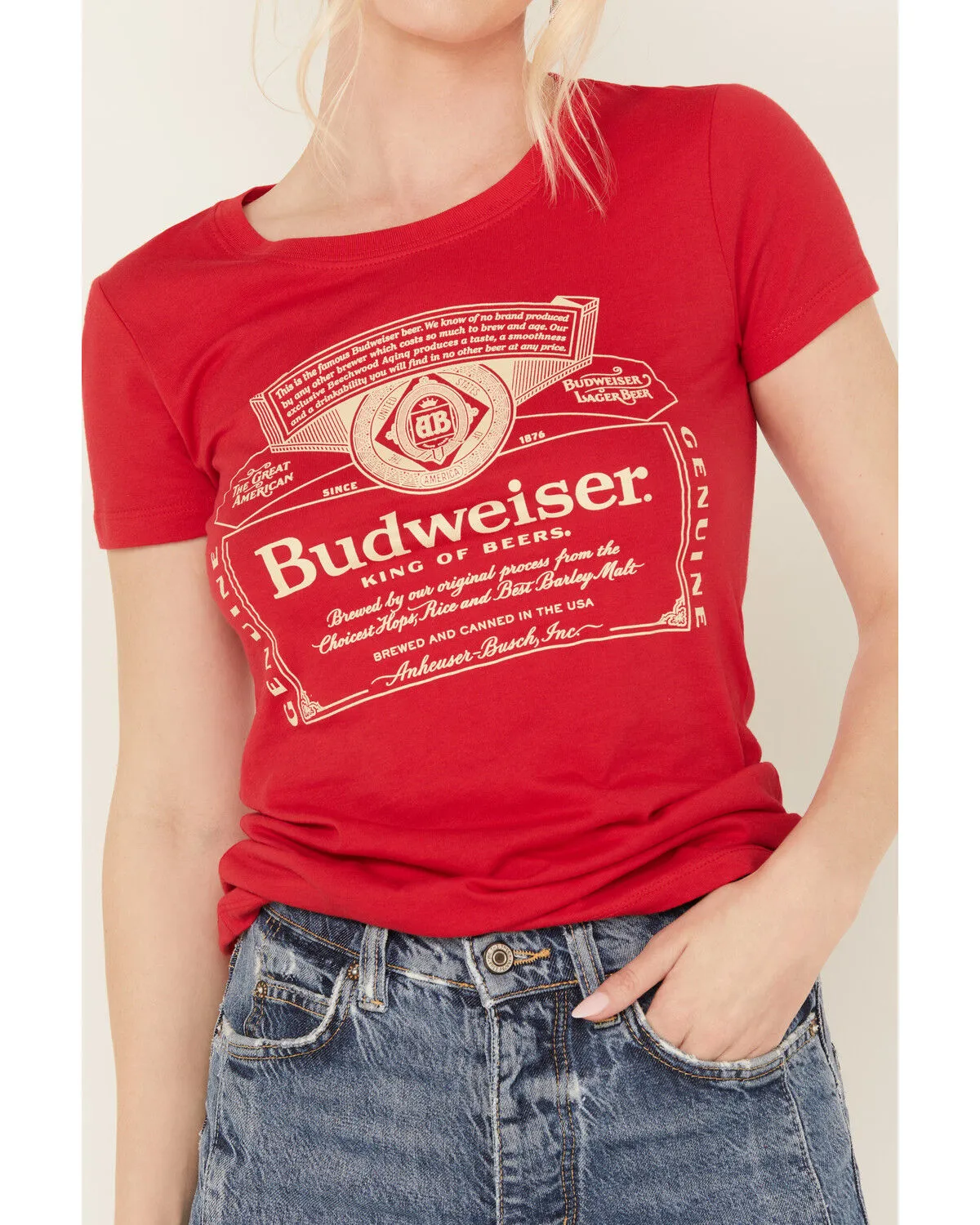 Brew City Beer Gear Women's Budweiser Graphic Tee