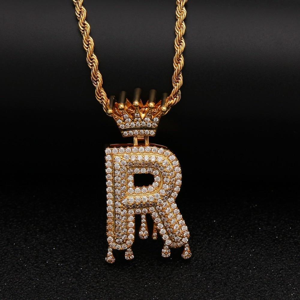 R Pendant Chain Necklace