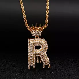 R Pendant Chain Necklace