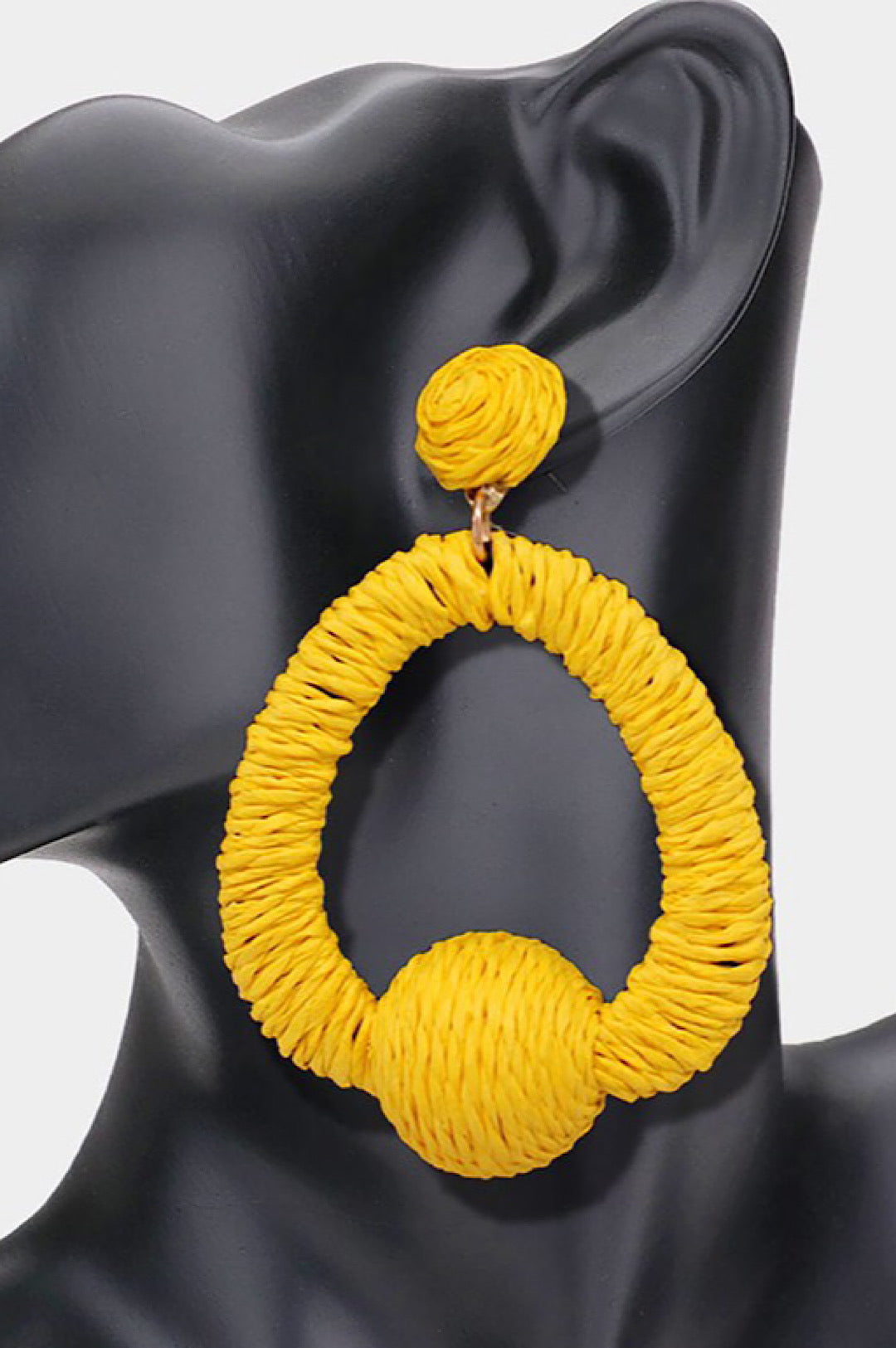 Raffia Oval Earrings