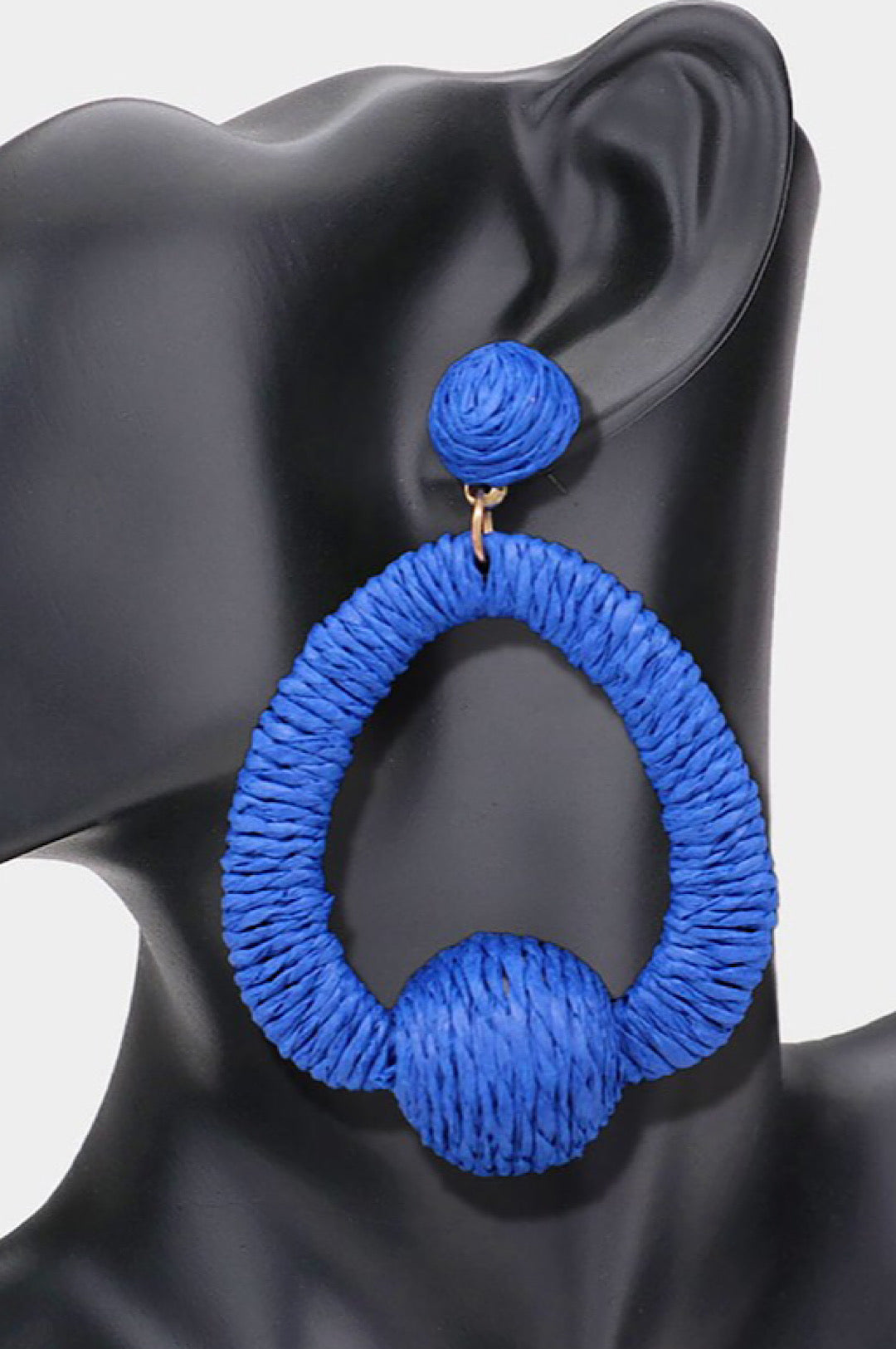 Raffia Oval Earrings