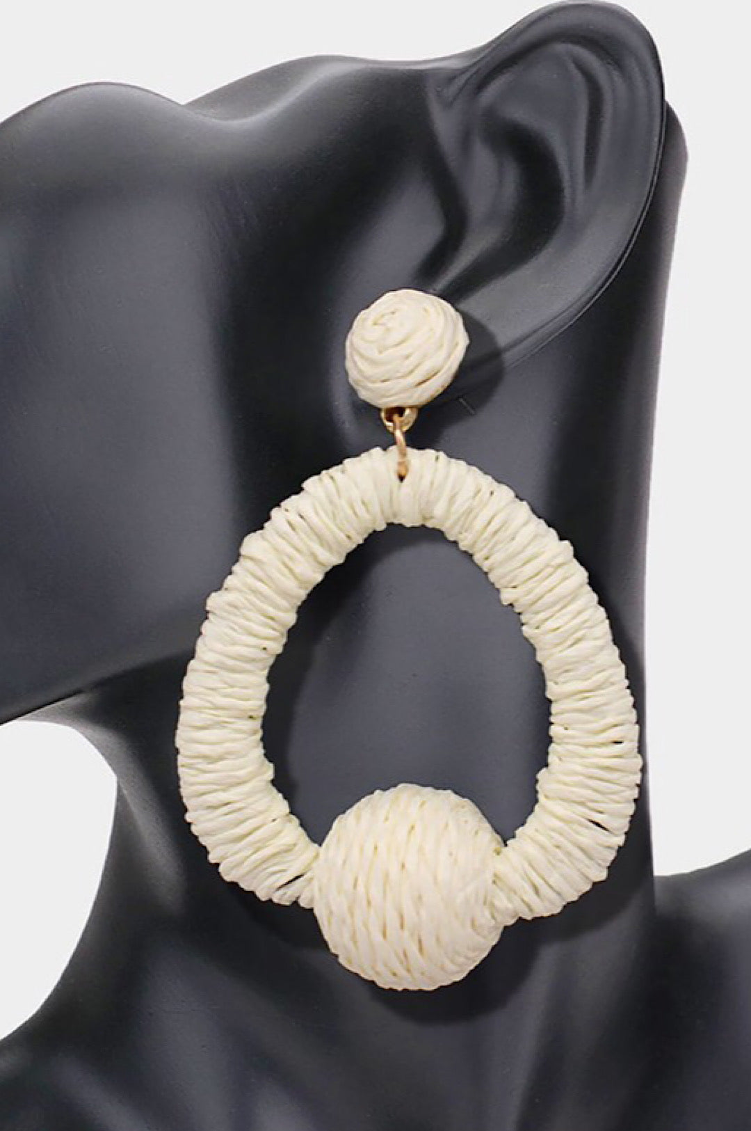 Raffia Oval Earrings