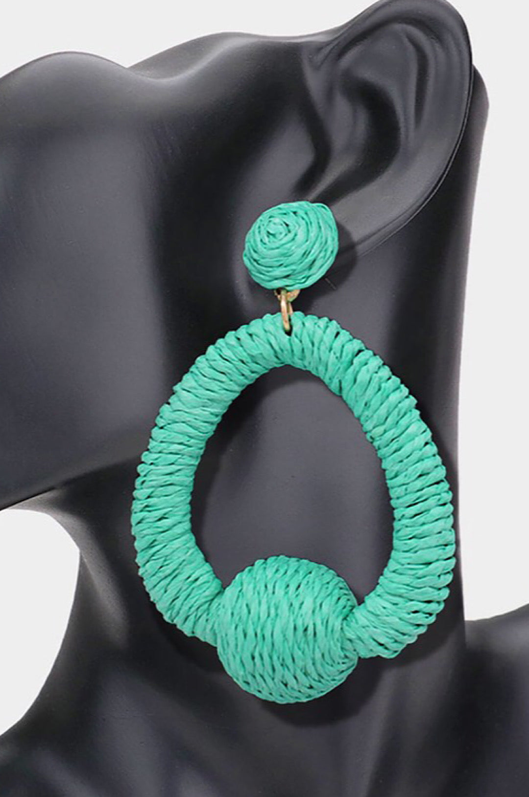 Raffia Oval Earrings