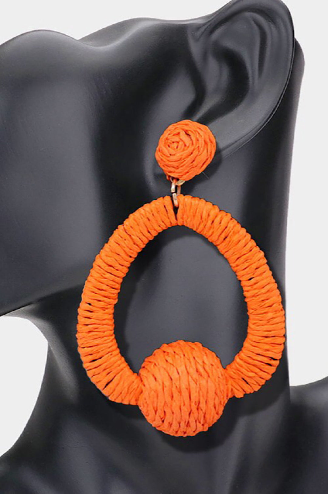 Raffia Oval Earrings