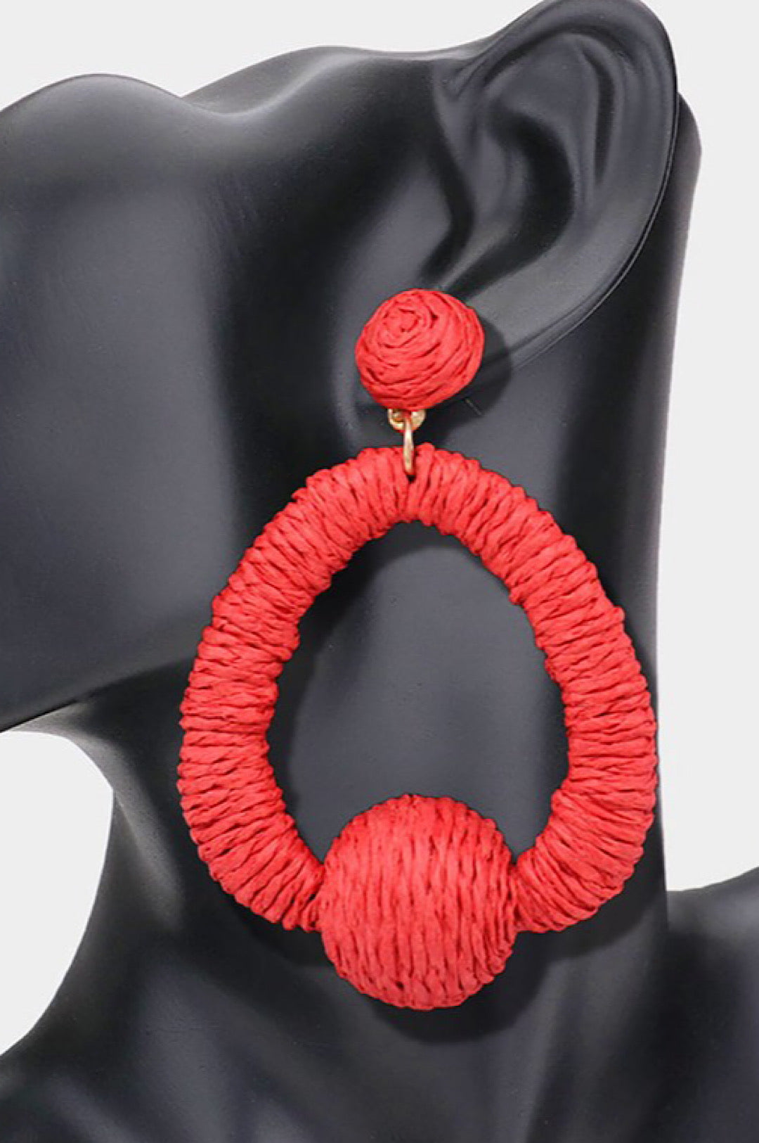 Raffia Oval Earrings