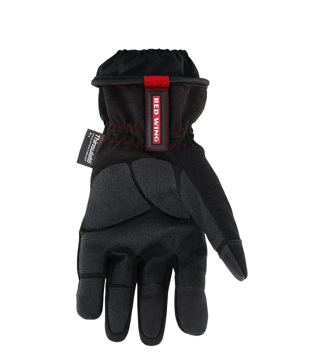 Black Waterproof Work Gloves Red Wing with 100 Gram Insulation (95225)