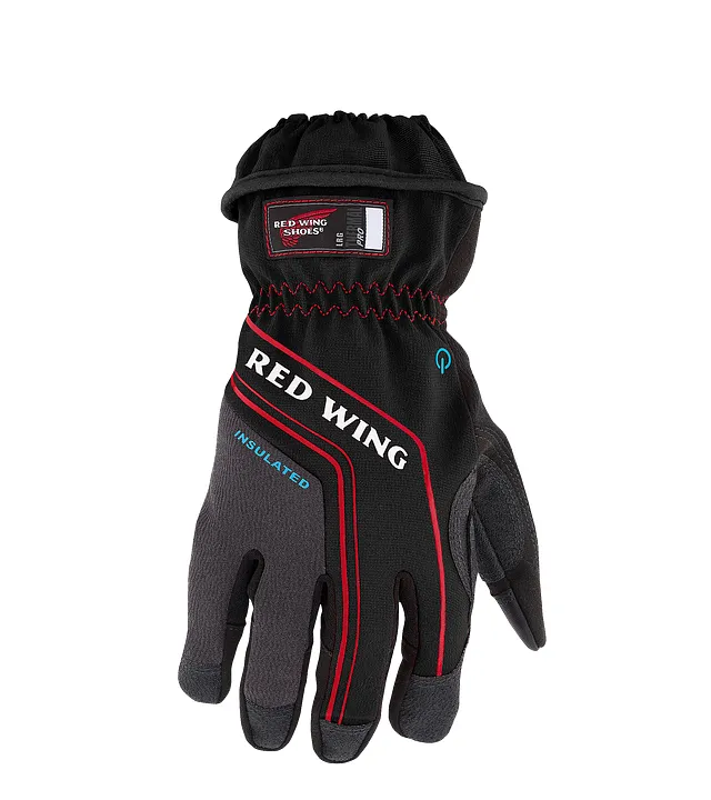 Black Waterproof Work Gloves Red Wing with 100 Gram Insulation (95225)