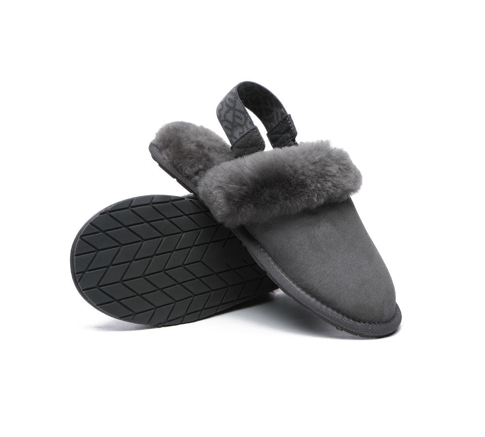 Removable Strap Slingback Sheepskin Slippers by EVERAU Lonsdale