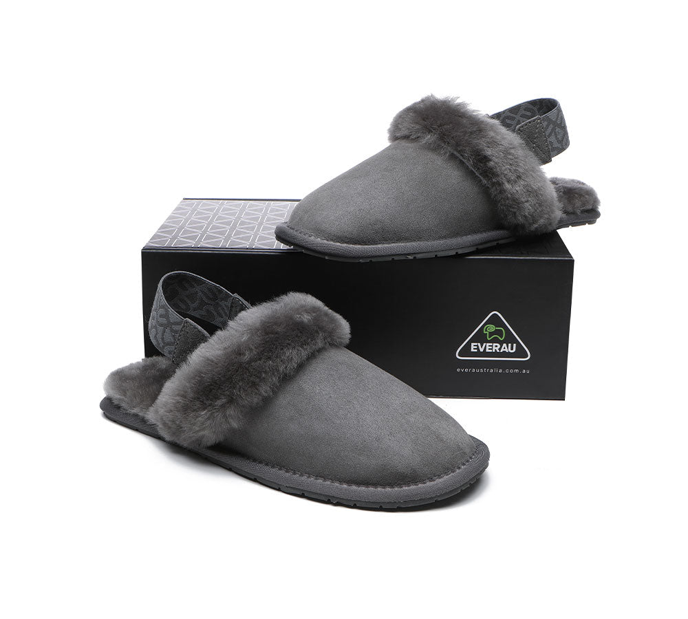 Removable Strap Slingback Sheepskin Slippers by EVERAU Lonsdale