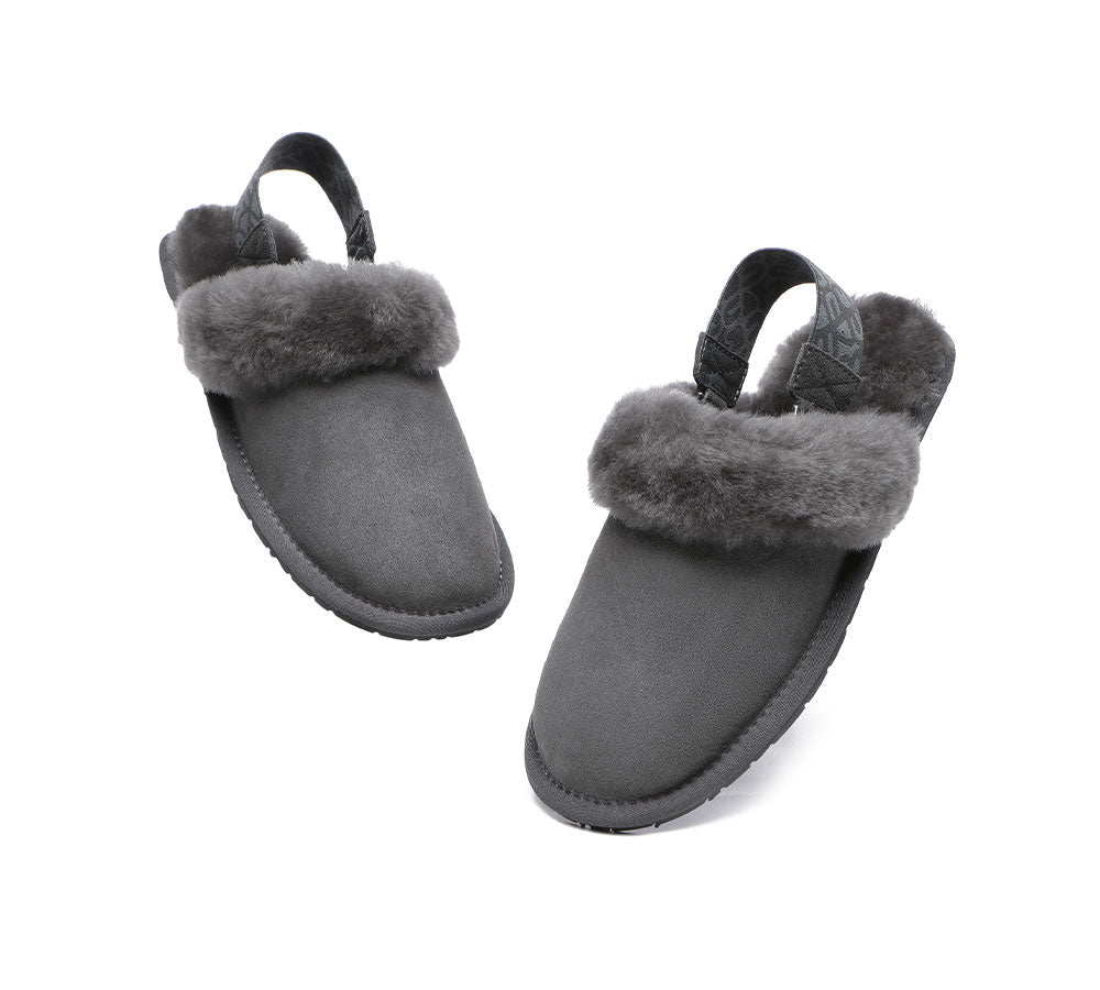 Removable Strap Slingback Sheepskin Slippers by EVERAU Lonsdale