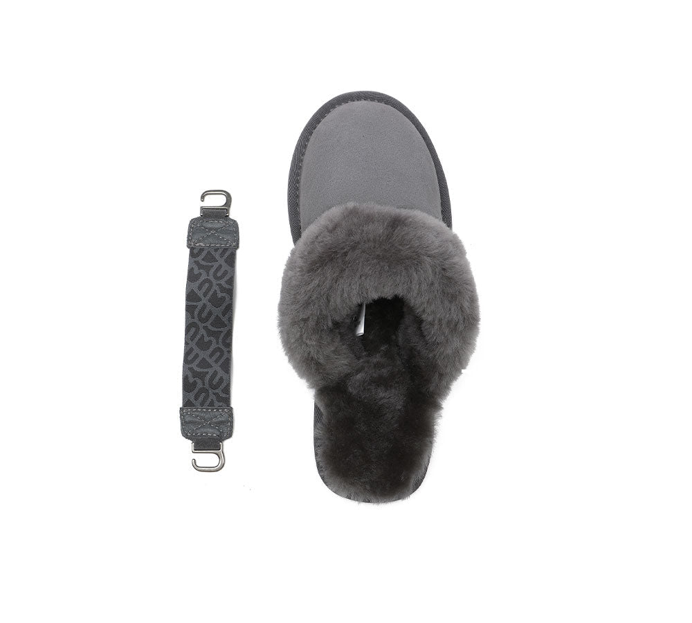 Removable Strap Slingback Sheepskin Slippers by EVERAU Lonsdale