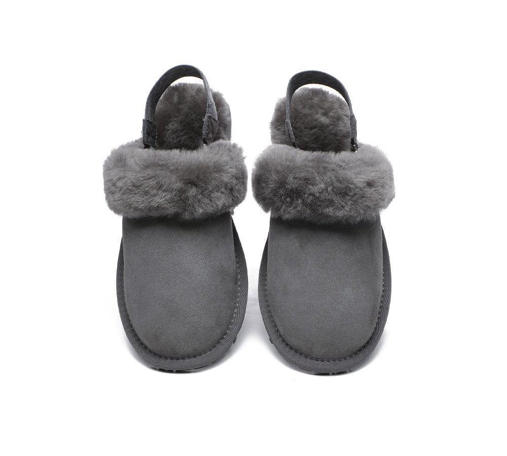 Removable Strap Slingback Sheepskin Slippers by EVERAU Lonsdale