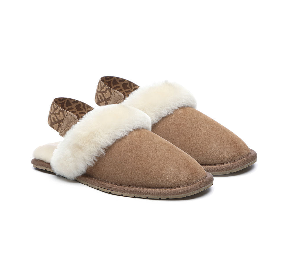 Removable Strap Slingback Sheepskin Slippers by EVERAU Lonsdale