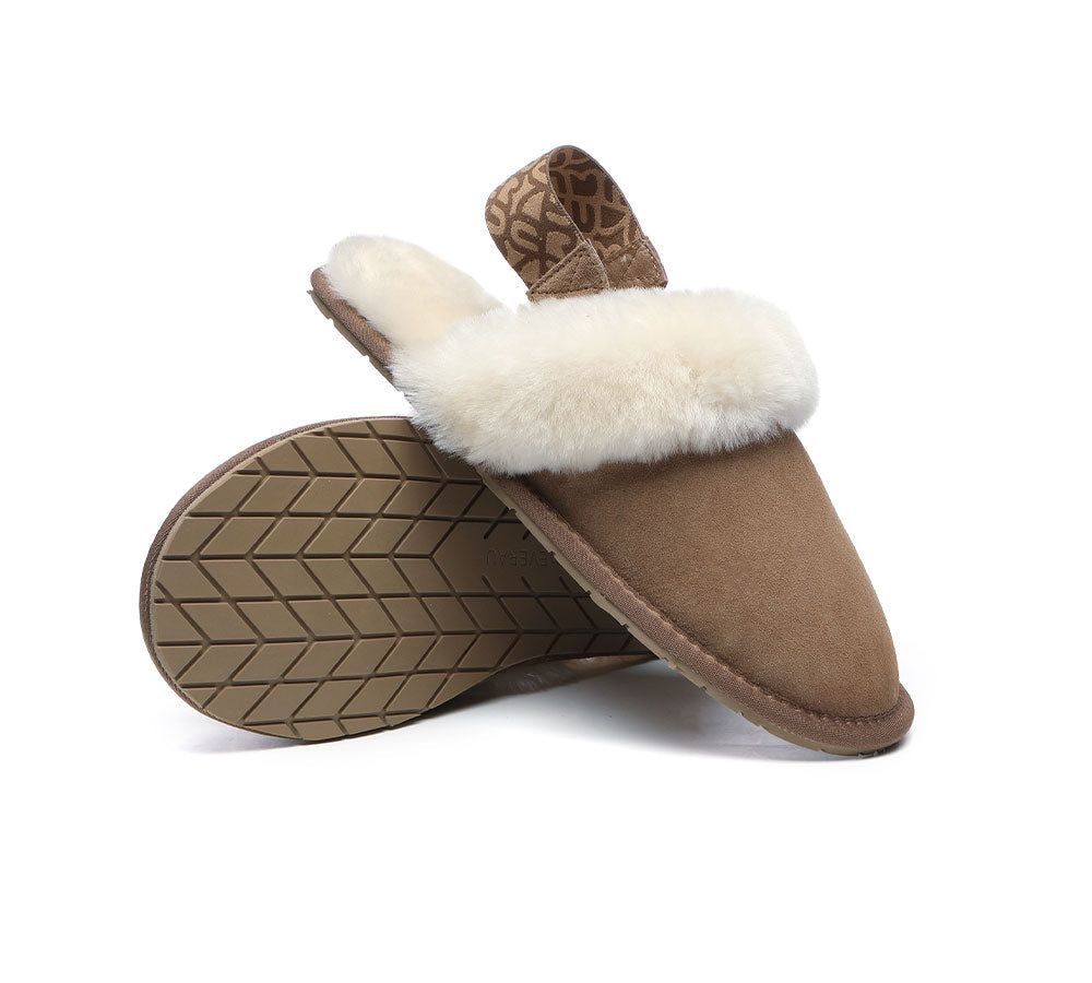 Removable Strap Slingback Sheepskin Slippers by EVERAU Lonsdale