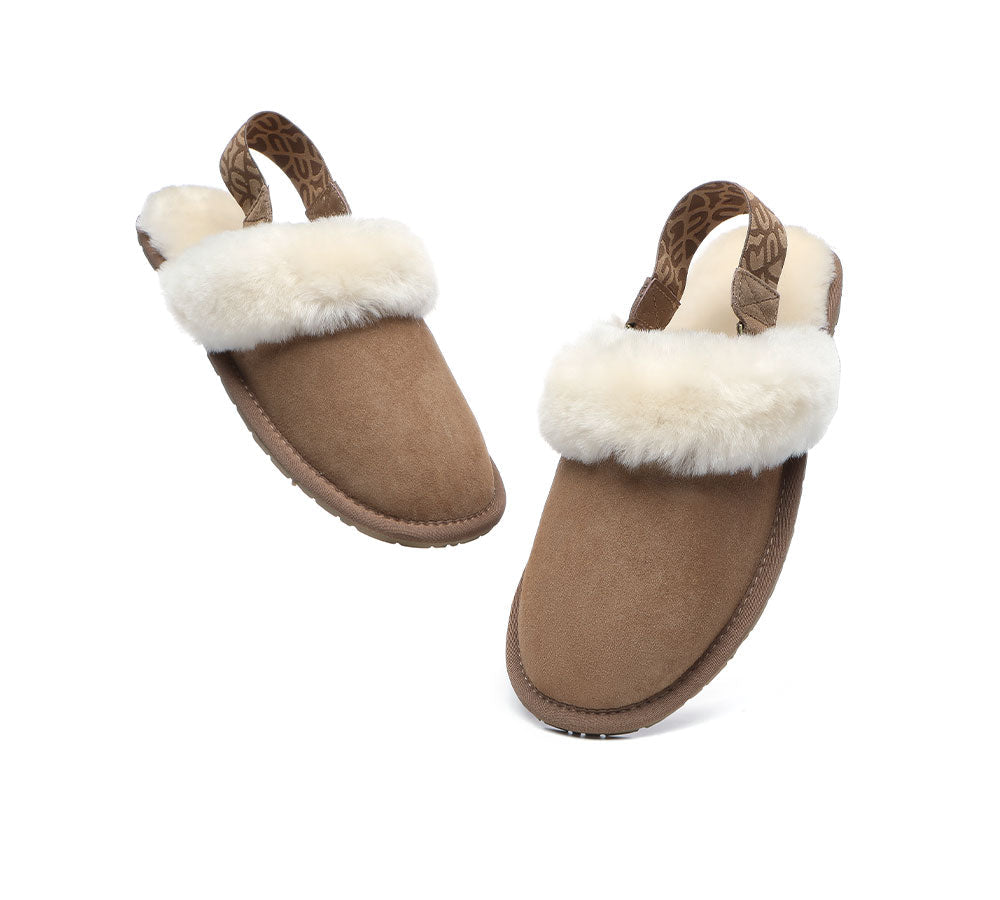 Removable Strap Slingback Sheepskin Slippers by EVERAU Lonsdale